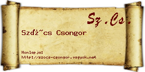 Szőcs Csongor névjegykártya